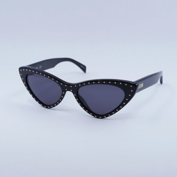 Moschino MOS006/S 0807 IR Sunglasses Black Cat Eye Frame, Grey Lenses - Picture 8 of 13